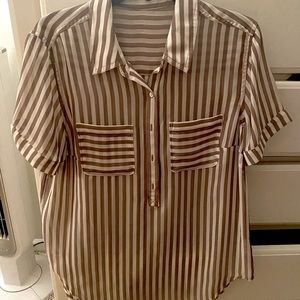 Striped lightweight work button down